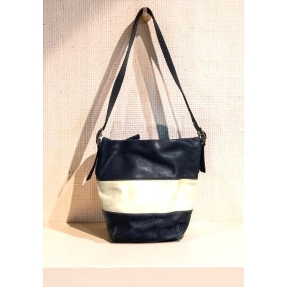 Vintage Coach Limited Edition Rugby Stripe Duffle Bag 9173 Navy White